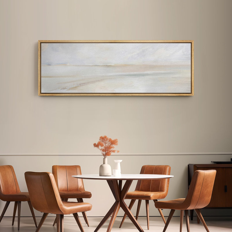 Tranquil Beach, paysage côtier, art moderne, H 20 po x l 60 po, Naturel