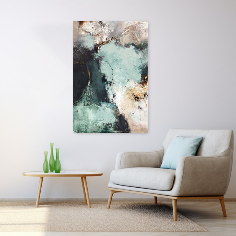 «Great Green», art contemporain abstrait, H 48 po x l 32 po