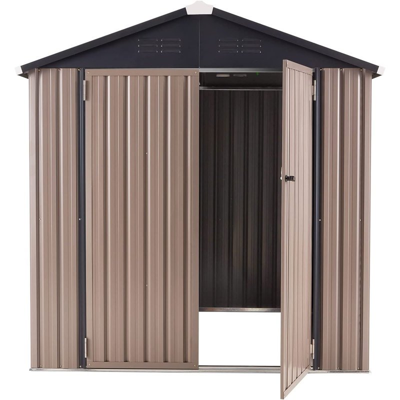 6 Ft. W x 6 Ft. D Metal Lean-To Garden Shed
