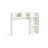 Classic Dorm Desk Bookshelf with Outlet - White