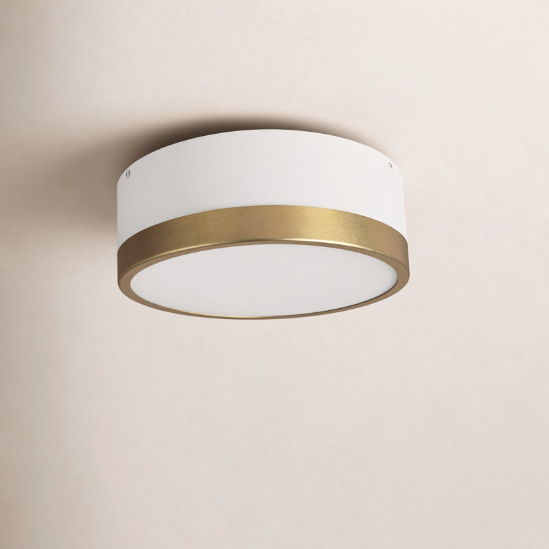 Mossy Flush Mount, Aged Gold/White