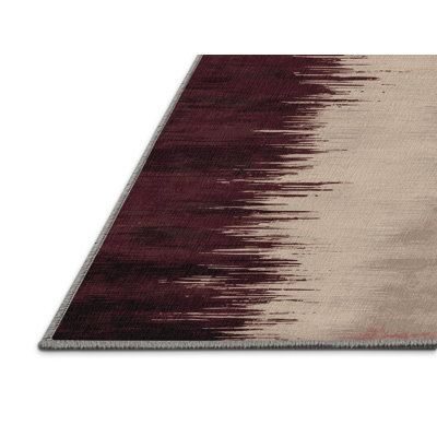Machine Washable Watercolor Gray Area Rug