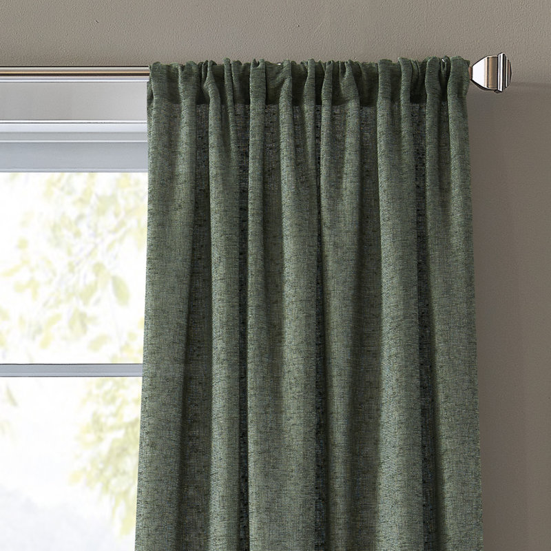 Paire de rideaux obscurcissant DCLY Boucle Chenille Olive, 50 po x 96 po