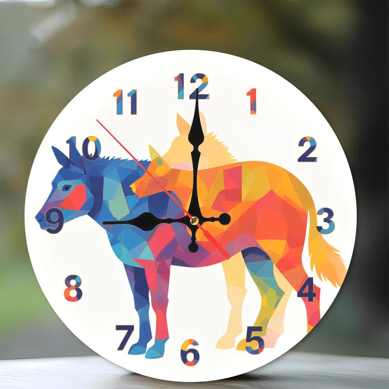 Horloge de cheval colorée_1