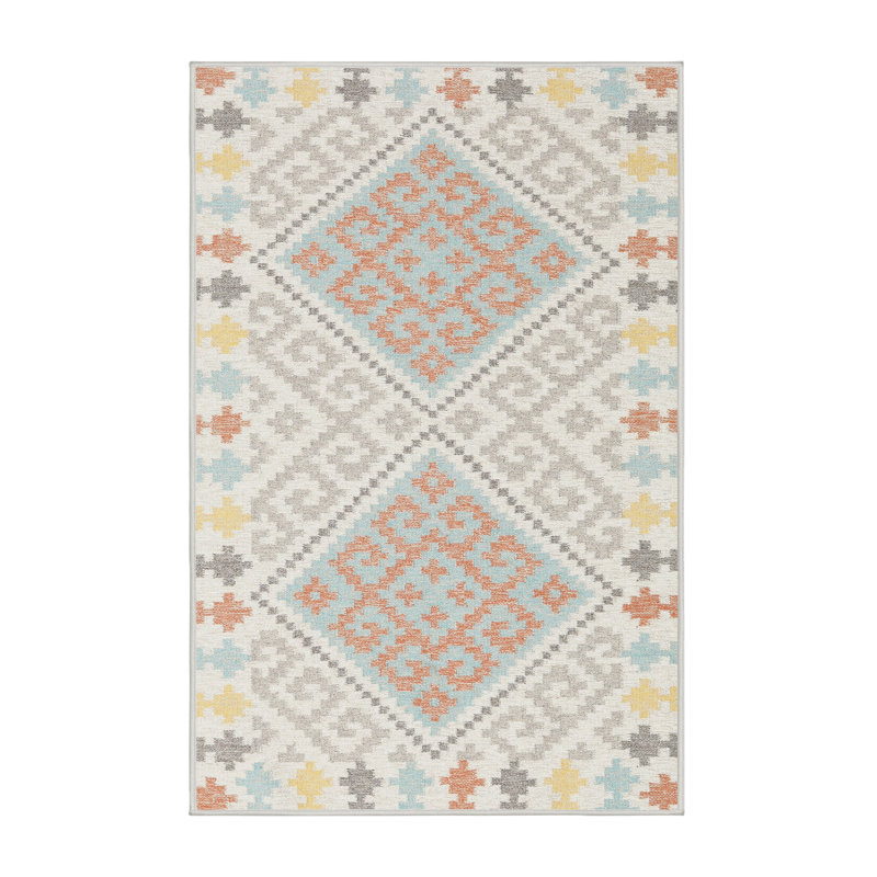 Tapis contemporaine jaune/brun/gris, Rectangle 5 pi x 8 pi