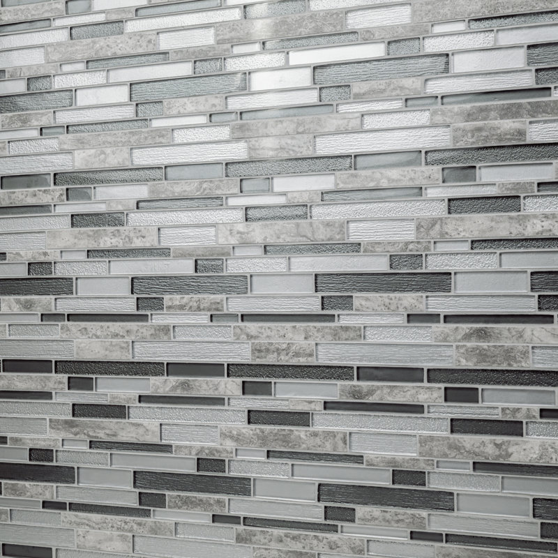 Diore Crest Interlocking 12 in. x 12 in. Glass Porcelain Blend Mosaic Wall Tile, Diore Crest