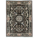 High-Quality Hand-Knotted Black Area Rug