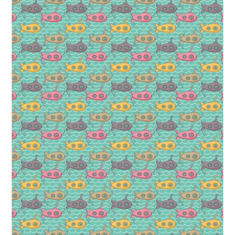 Ensemble de housse de couette Ambesonne Submarine, dessin animé nautique, simple, multicolore