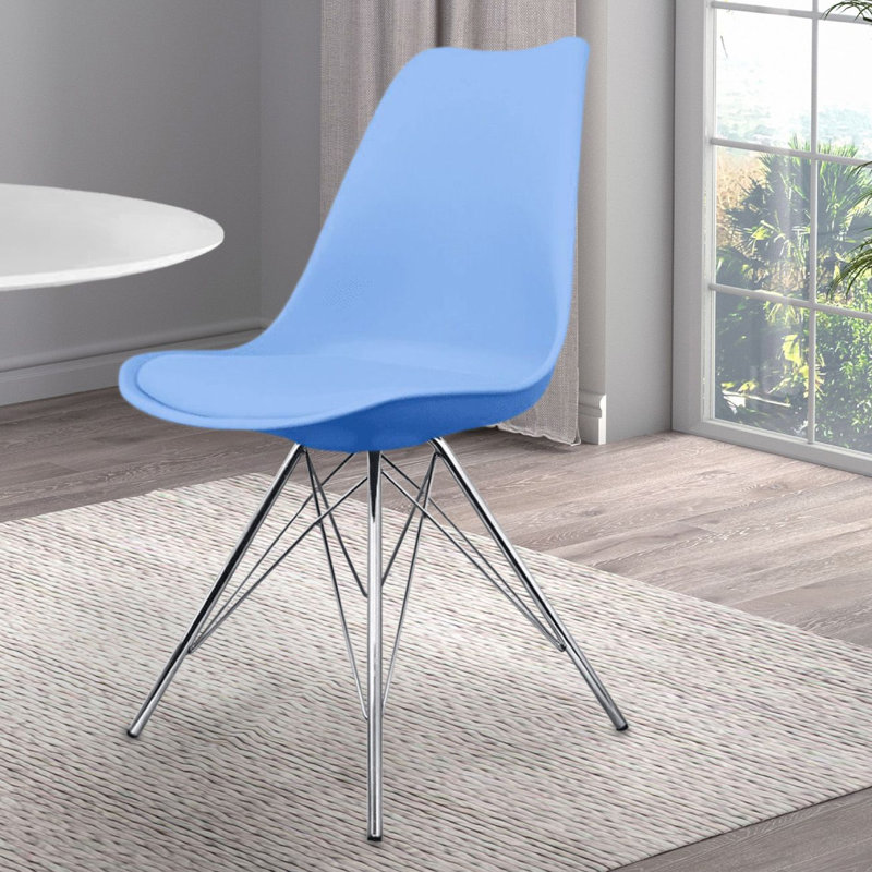 Topeka 45cm H Upholstered Side Chair, Blue