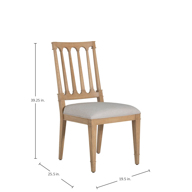 Mathis Wood Sculpted Back Dining Side ChaiRr, Rustic French Oak