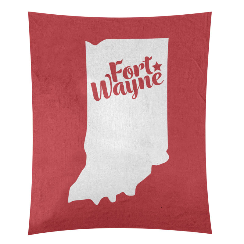 Tapisserie de Fort Wayne, Indiana, H 27,5 po x l 37,5 po, Rouge