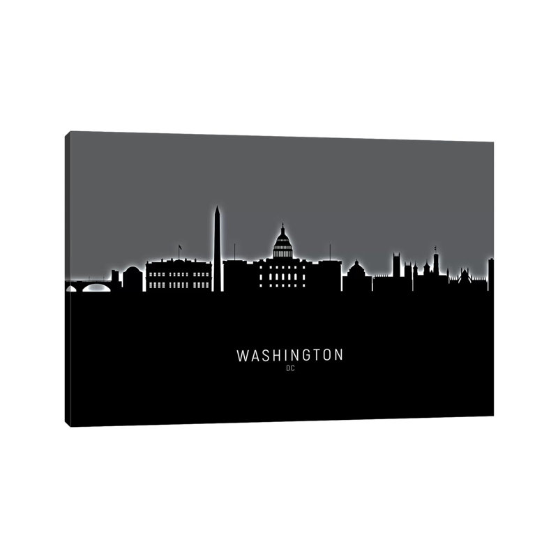 Washington DC Skyline by Michael Tompsett - 1 Piece Wrapped Canvas Wall Art, 66.04 cm H x 45.72 cm W x 1.91 cm D