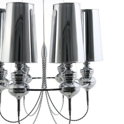 Lustre tapisserie en acier inoxydable argenté