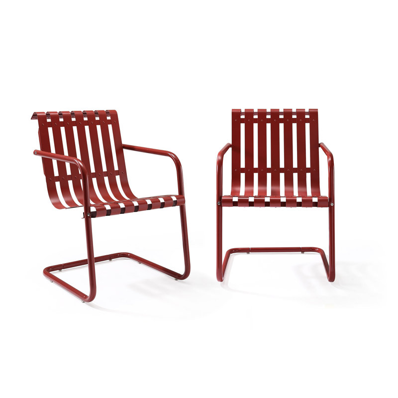 Chaise de patio Burley, Satin rouge foncé