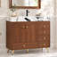 Meuble-lavabo autoportant moderne 36 po avec 1 armoire et 5 tiroirs, comptoir en pierre frittée, lavabo en céramique et pieds en acier inoxydable-1980152395-2036382739