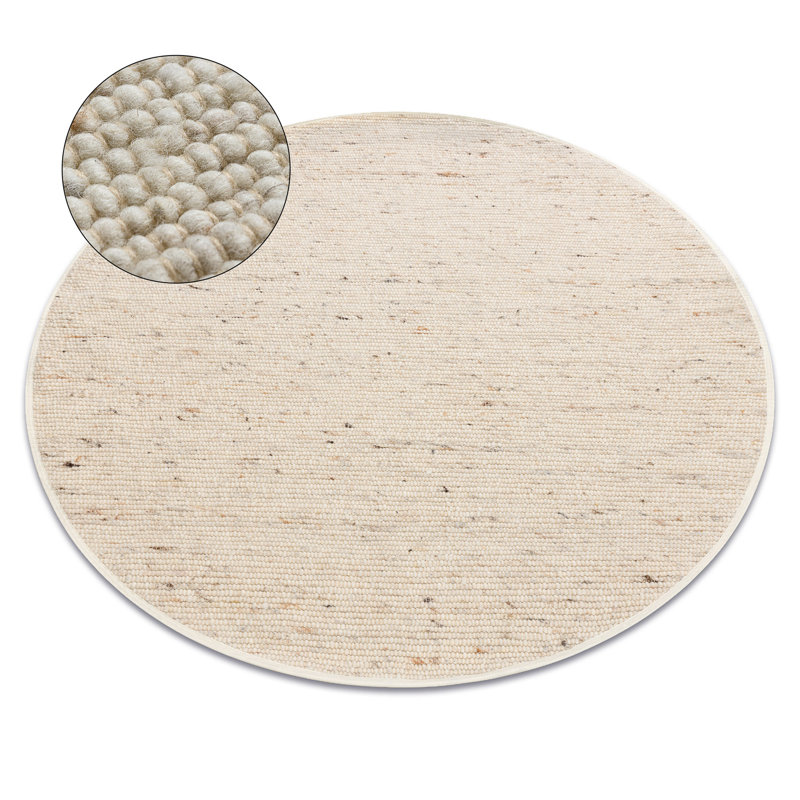 Round Olayemi Wool Area Rug, Round 100cm