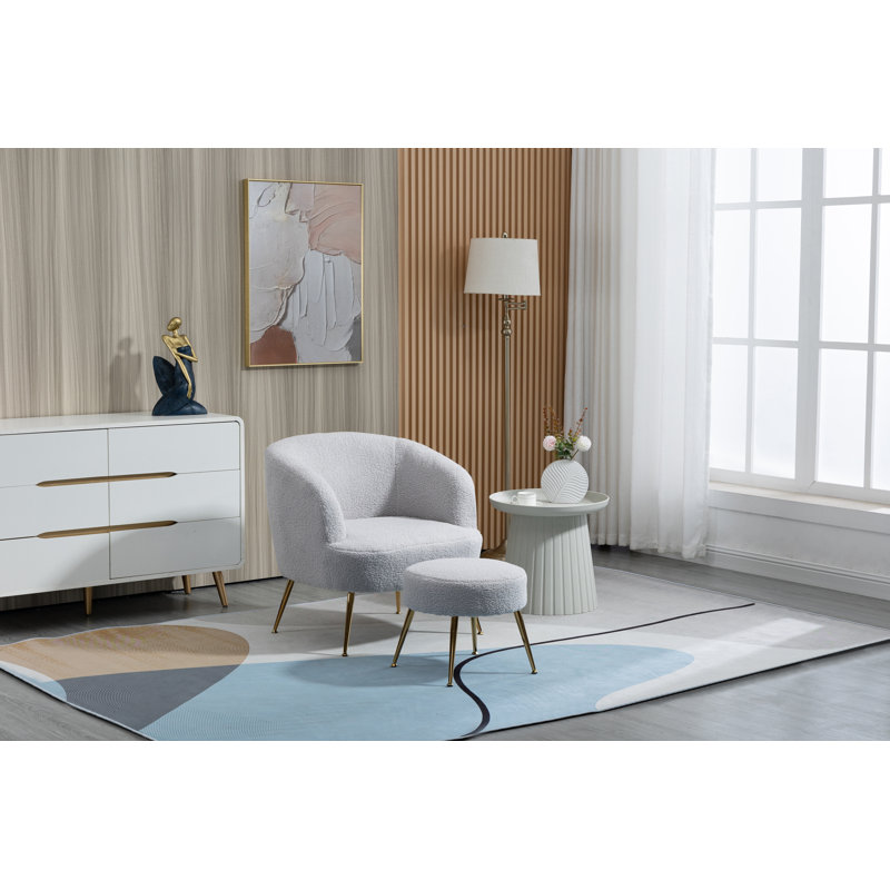 Fauteuil avec repose-pieds 28,75 po, Laine gris clair