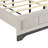Two - Tone White Oak And Gray Modern Platform Queen Bed With Upholstered Headboard In Beige, Bedroom Decor Essential, No Foundation Contemporary Finish For Bedroom, Beige Fabric, Box Spring Needed,