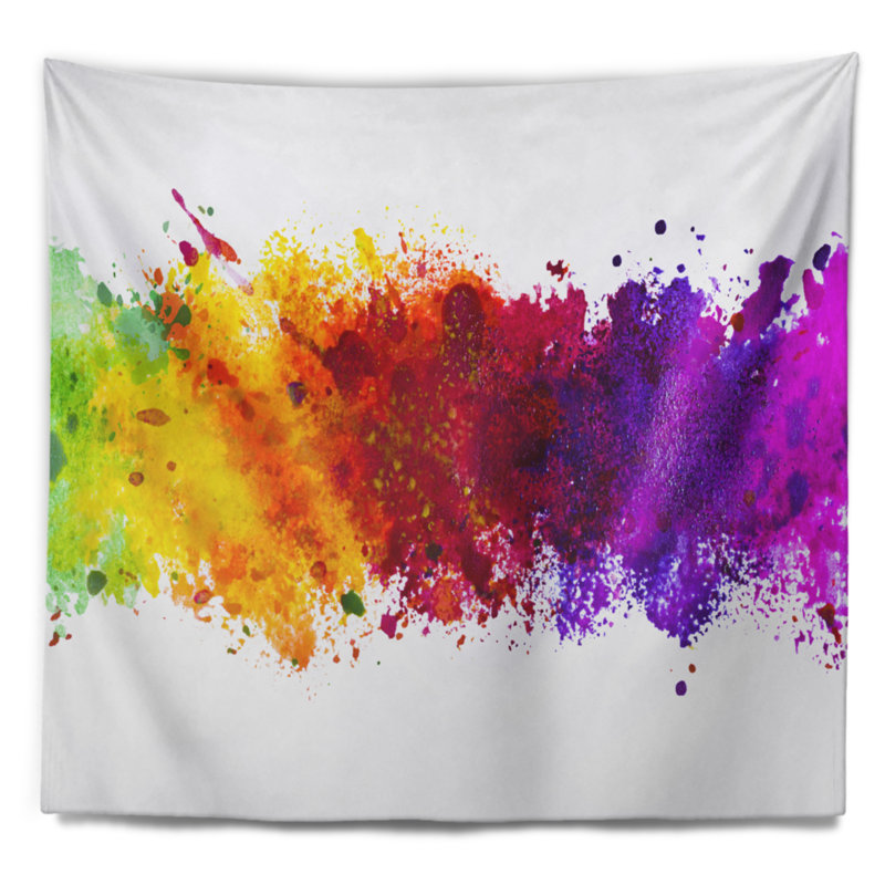 Tapisserie d'éclaboussure aquarelle artistique abstraite, H 50 po x l 60 po