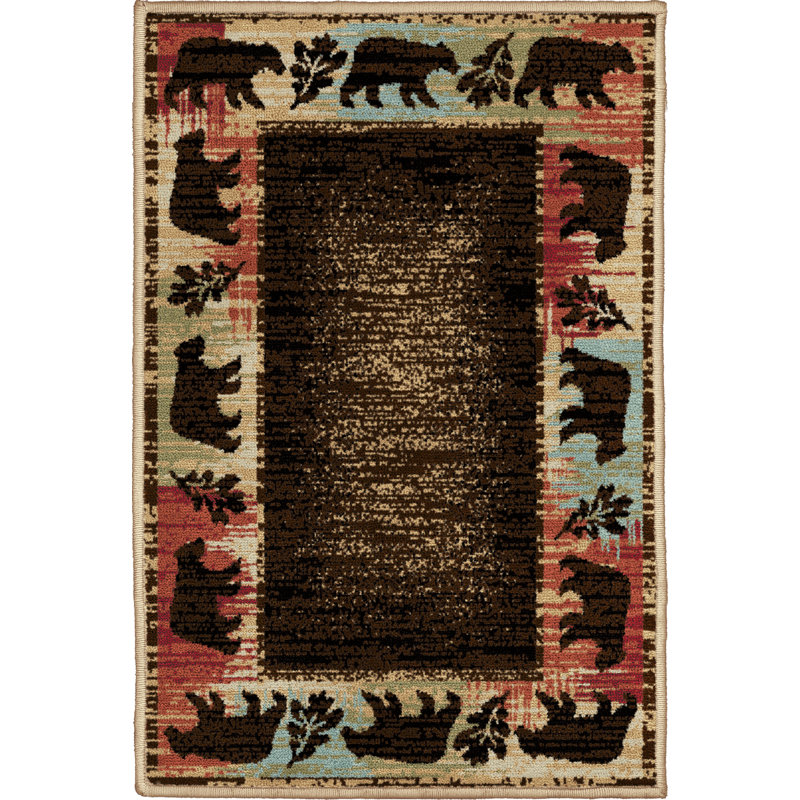 Tapis brun Holl Southwestern, Rectangle 2 pi 3 po x 3 pi 3 po
