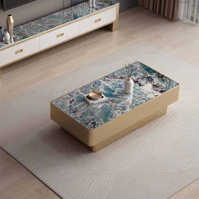 Table basse luxueuse en acier inoxydable
