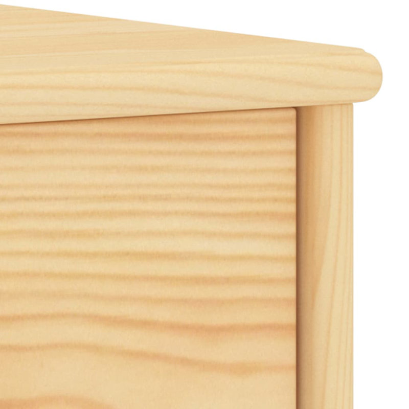 Ahern Solid Wood Block End Table, Beige