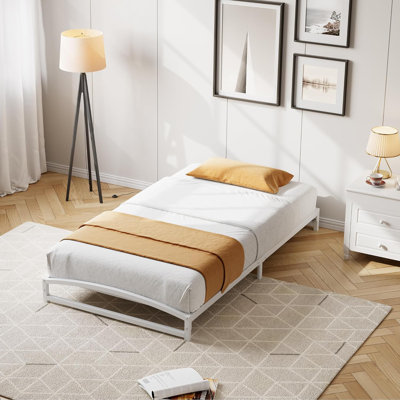 6 Inch Twin Size Bed Frame, Heavy Duty Metal Platform Low Bed Frame Twin, No Box Spring Needed, Noise Free, Easy Assembly,