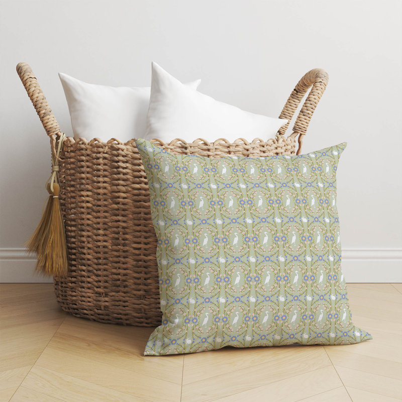 Storks & Bunnies Sage Pillow, 26" H x 26" W