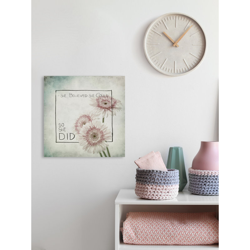 Reproduction d’art textuel sur toile, "She croyait qu’elle aurait pu", H 18 po x l 18 po x P 1,5 po