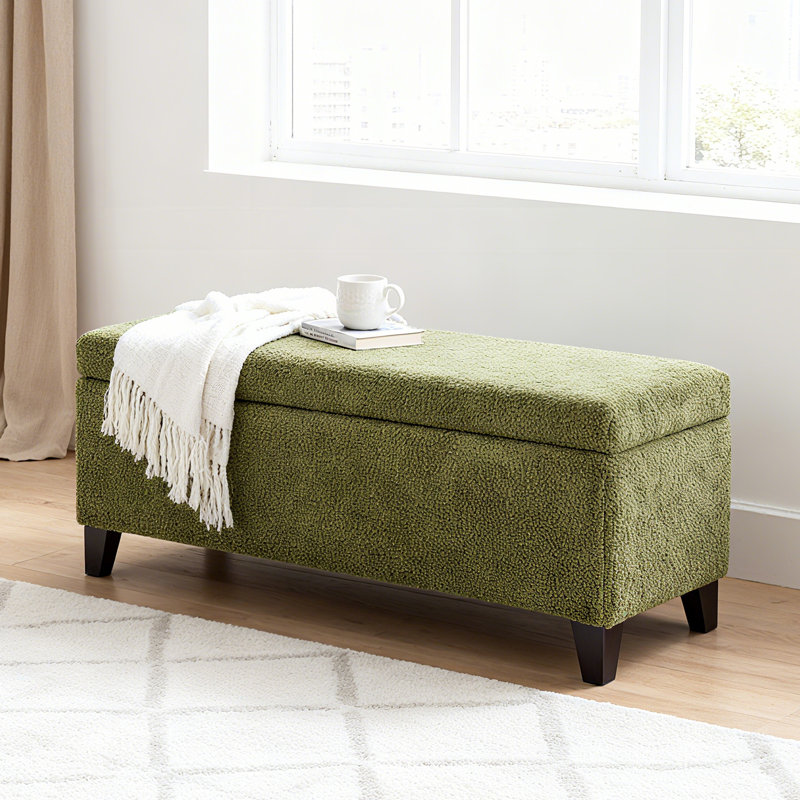 Banc de rangement avec repose-pieds Moraco, Vert