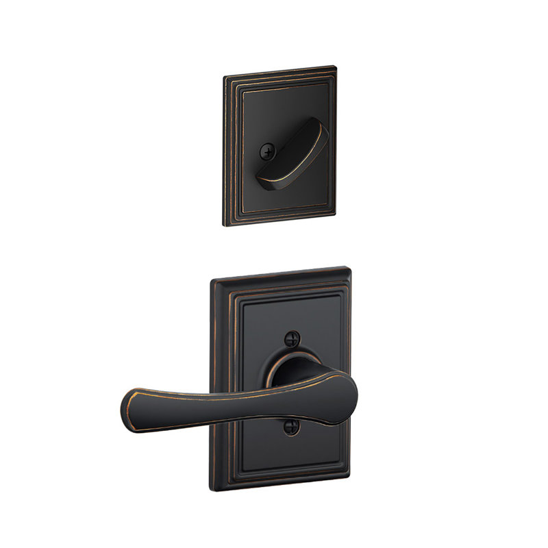 Avila Inactive Interior Lever Addison Rosette Dummy Entry Set (Exterior Portion Sold Separately), Aged Bronze