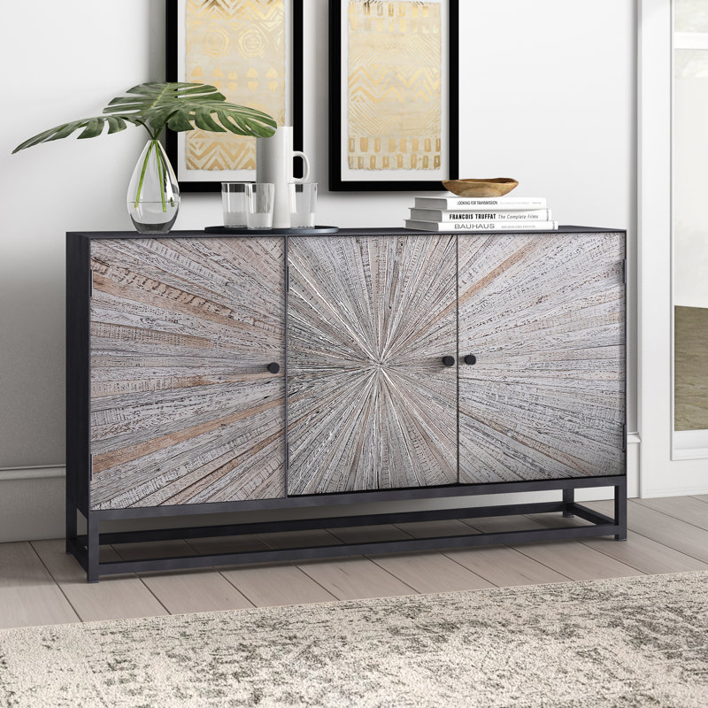 Table de buffet en bois de manguier de 59 po de largeur Katalin, Gris délavé