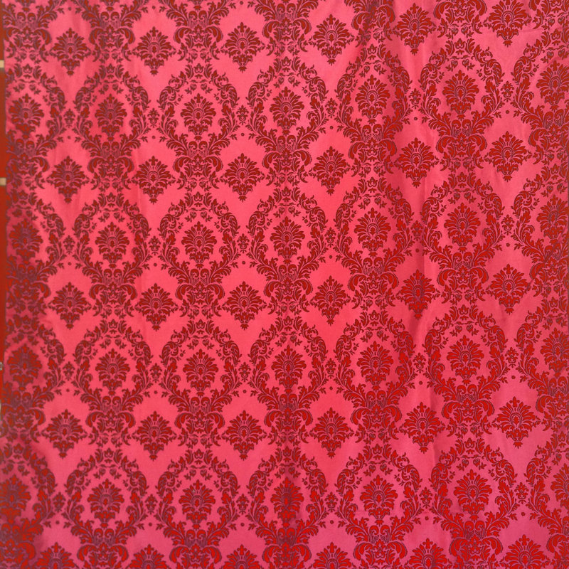 Cantonnière à damas, L 120 po x L 9 po, Rouge