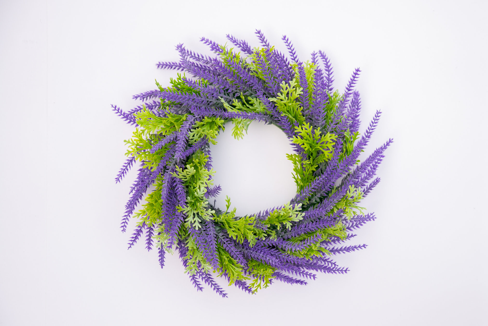 Primrue Handcrafted Faux Lavender 12'' Wreath | Wayfair