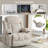 Swinging Recliner Massage Heated Sofa, With USB And 2 Cup Holders In Side Pockets-456702955