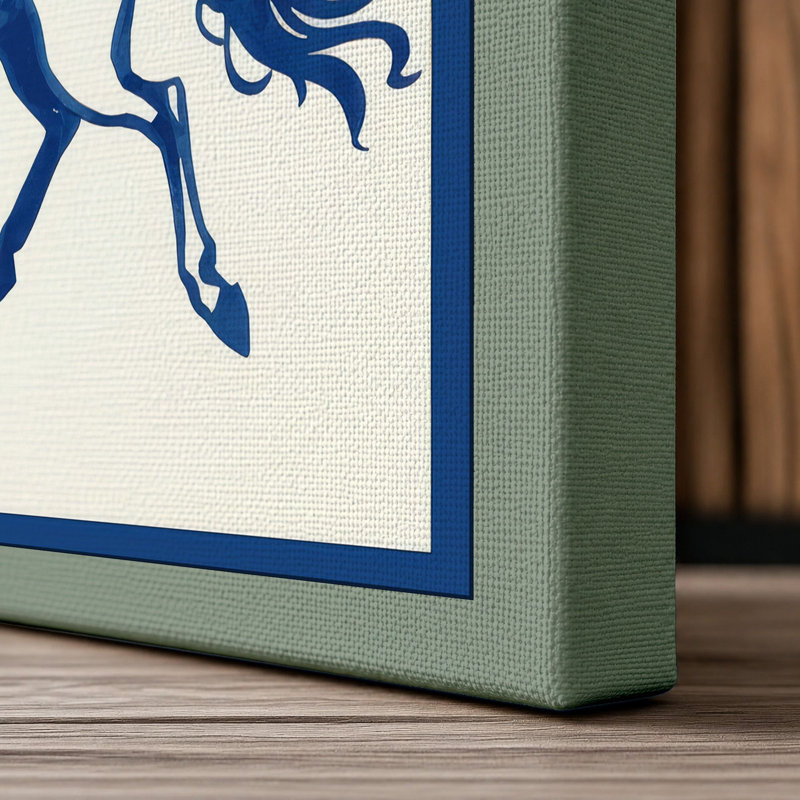 Winged Horse Rising Minimalist - Wrapped Canvas, 30x20 - 76.2 x 50.8 cm, Sage Border