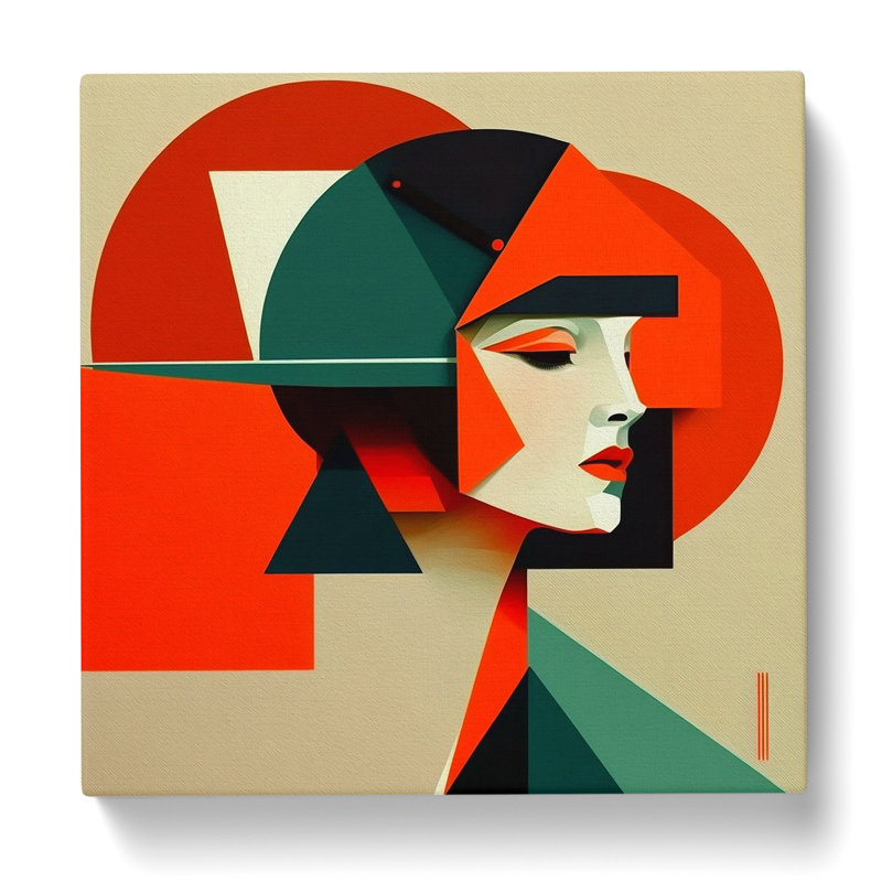 Art Deco Woman Suprematism - No Frame Print, 35cm H x 35cm W x 3cm D