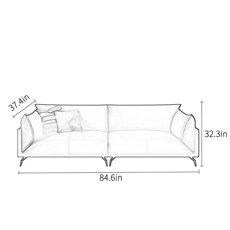 Canapé de bureau Nordic, H 32,3 po x l 84,6 po x P 37,4 po, 3