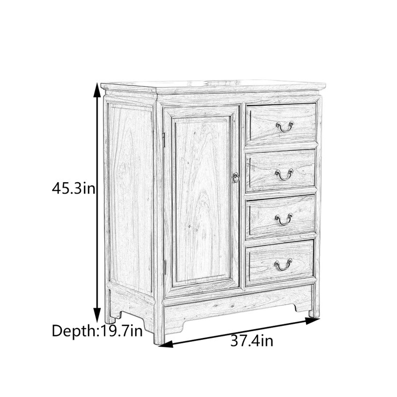 Solid  Camphor Wood Hallway Cabinet