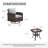 3 Pieces Wicker Patio Conversation Set With Cushioned Swivel Chairs-1377989479