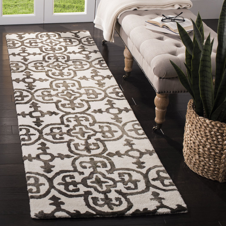 Tapis quadrilobe en laine touffeté à la main Pimentel