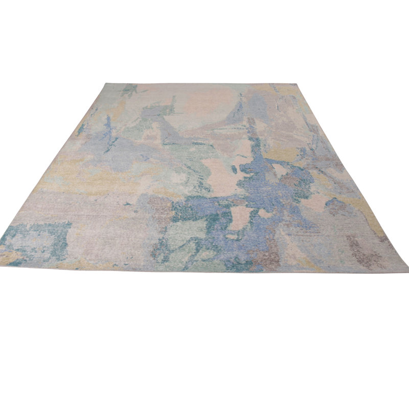 Distressed Homage Handmade Kilim Wool Abstract Area Rug, Rectangle 10' x 14'