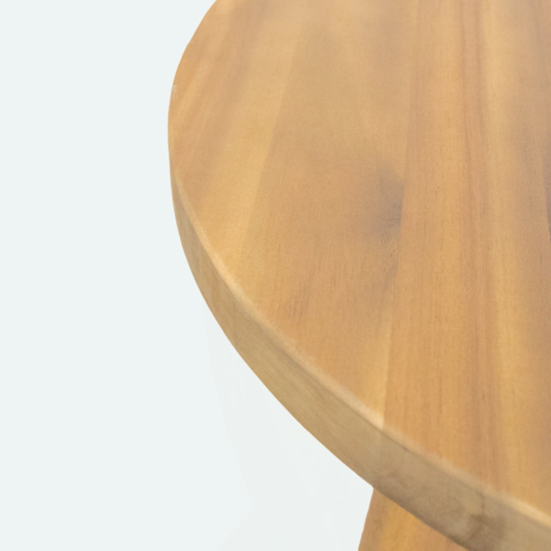  Charmine Acacia Wood Patio Table, Side Table, End Table with Three Legs for Outdoor Rejuvenation and Delight