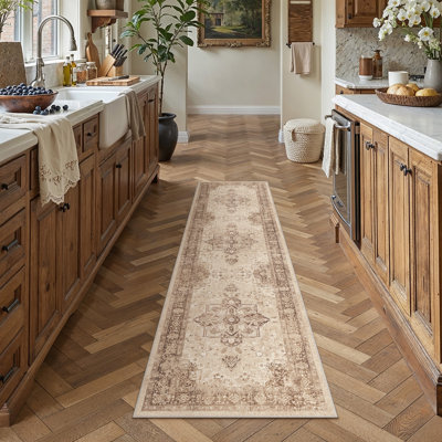 Tapis lavable rétro patiné avec envers antidérapant
