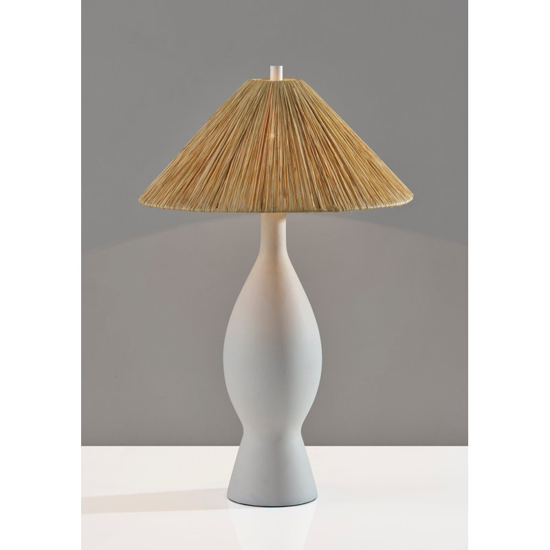 Maren Table Lamp, White, Clear