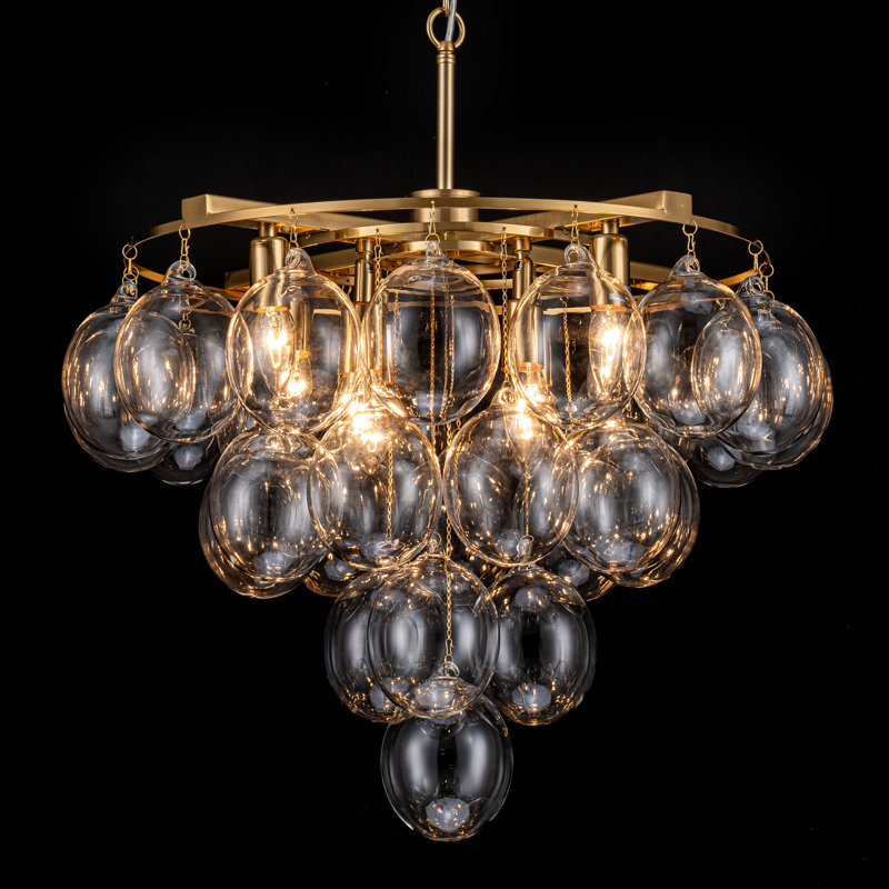 Lustre à bulles 8 niveaux Yader, Doré