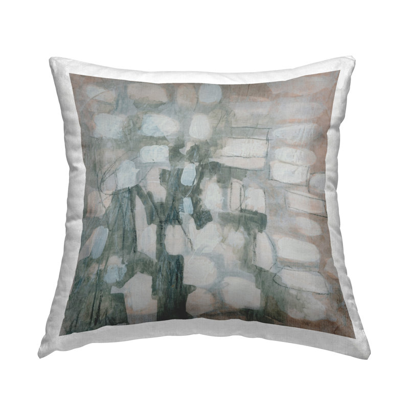 Coussin Victorian, H 18 po x l 18 po, Gris / abstrait 3, Carrée