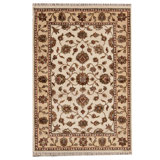 Hand-Knotted High-Quality Ivory and Gold Area Rug