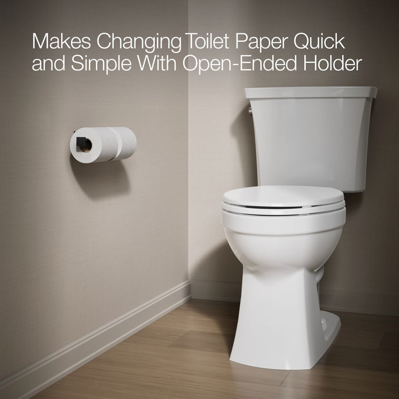 Square Double Toilet Paper Holder, Matte Black