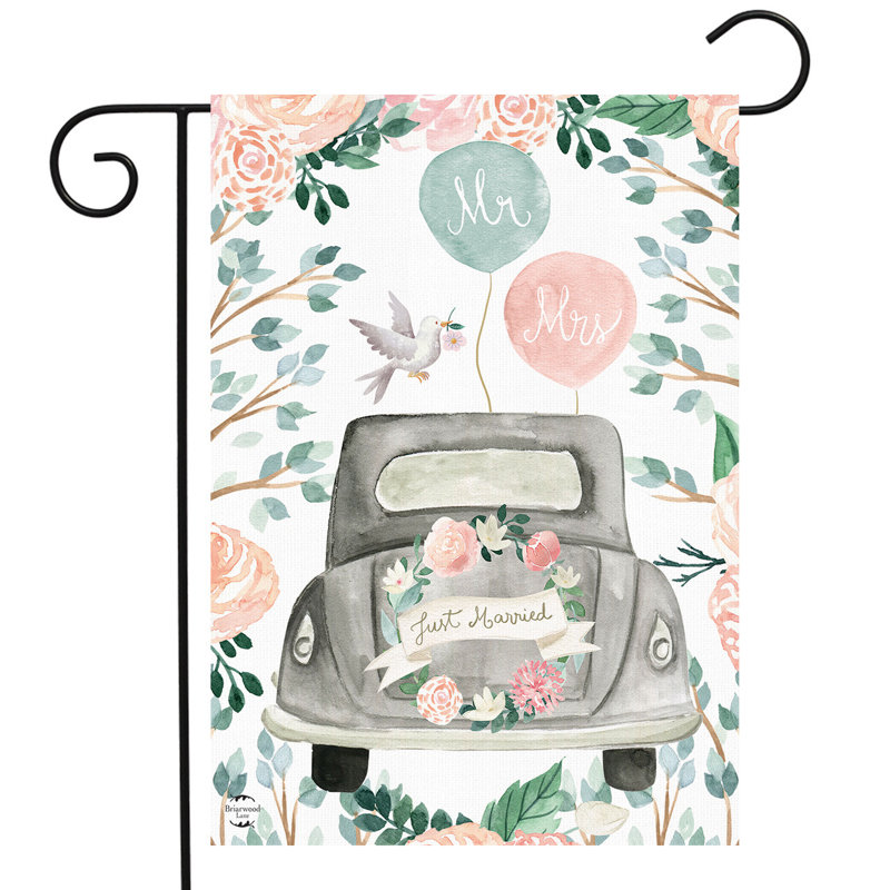 Just Married Garden Flag